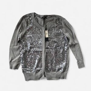 Talbots Silver Sequin Cardigan